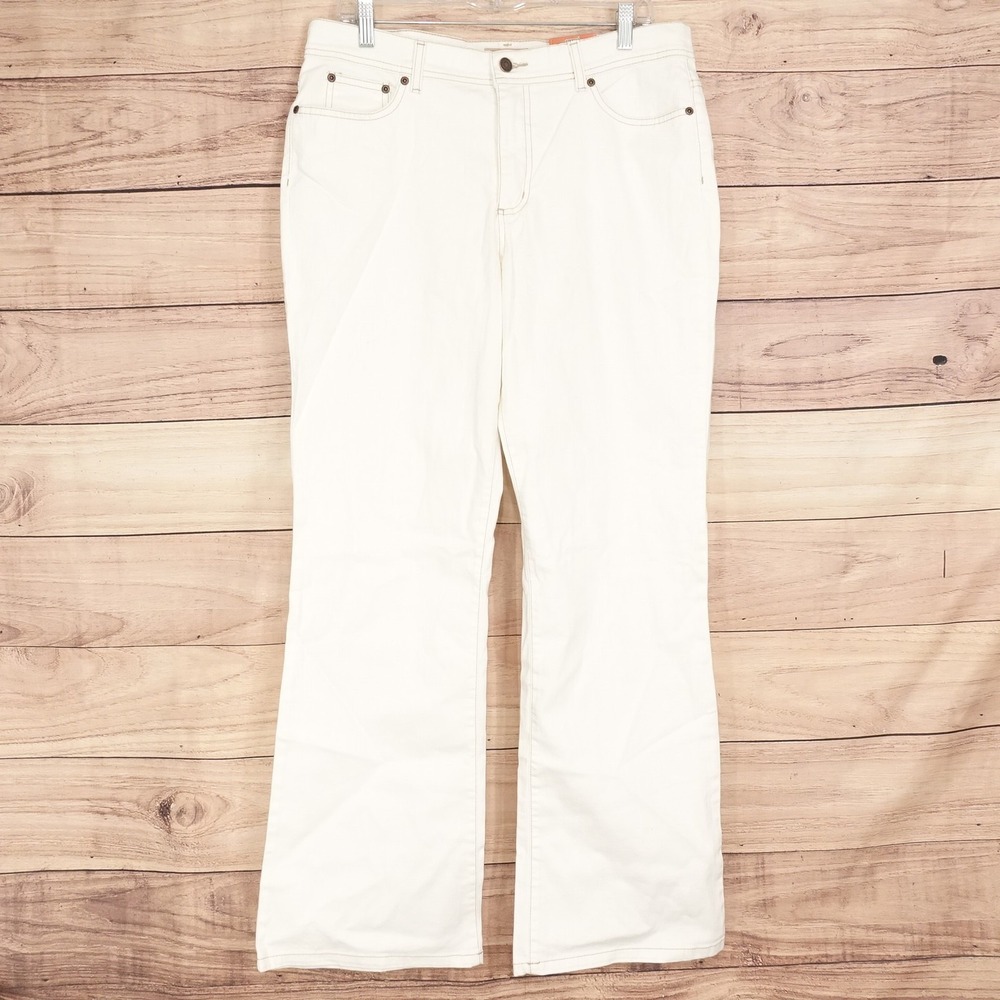 New! Faded Glory Stretch Bootcut Jeans Womens 14 White 35x31 Denim Vintage